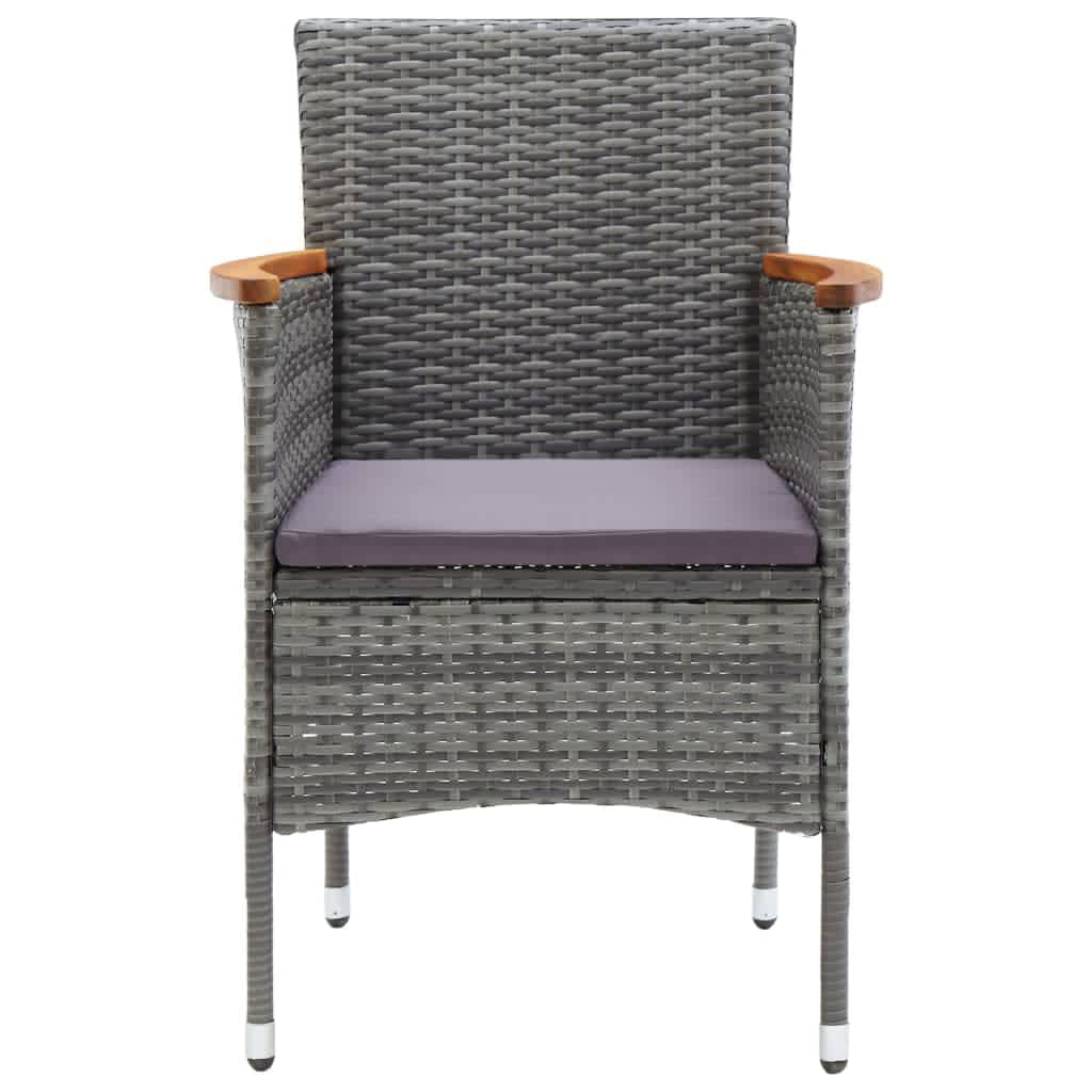 vidaXL Set de muebles jardín 7 pzas con cojines ratán sintético gris