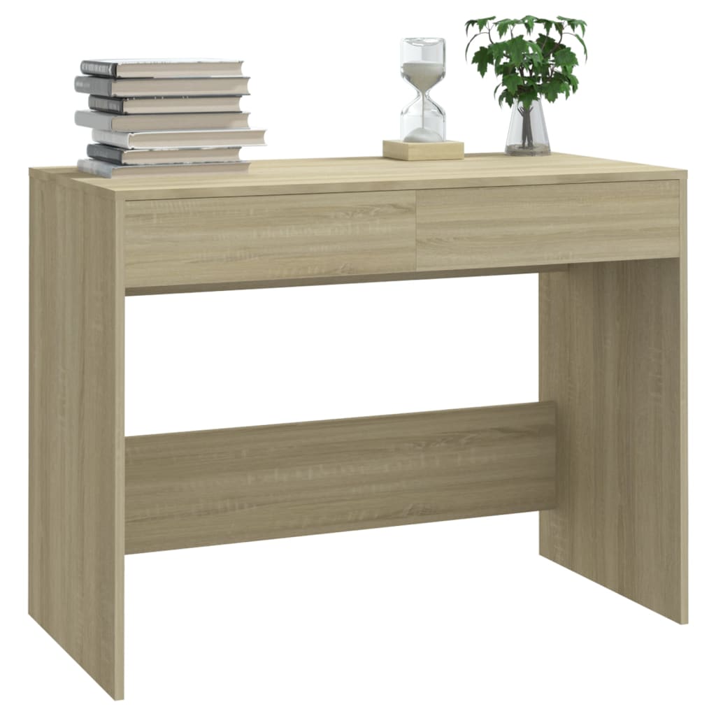 vidaXL Escritorio de madera contrachapada roble Sonoma 101x50x76,5 cm