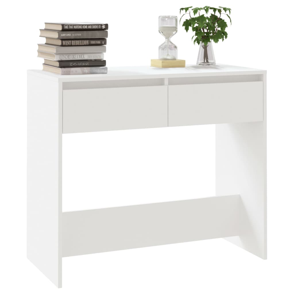 vidaXL Mesa consola de madera contrachapada blanco 89x41x76,5 cm