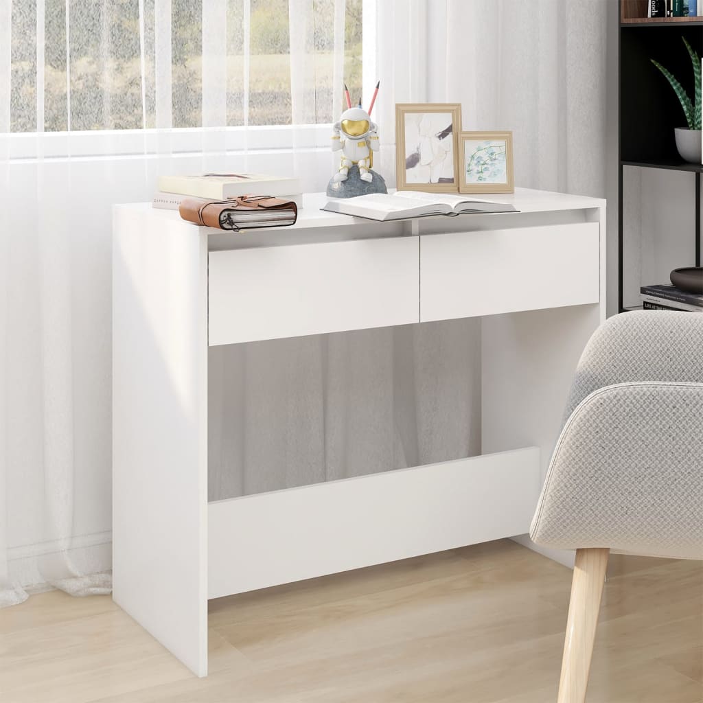 vidaXL Mesa consola de madera contrachapada blanco 89x41x76,5 cm