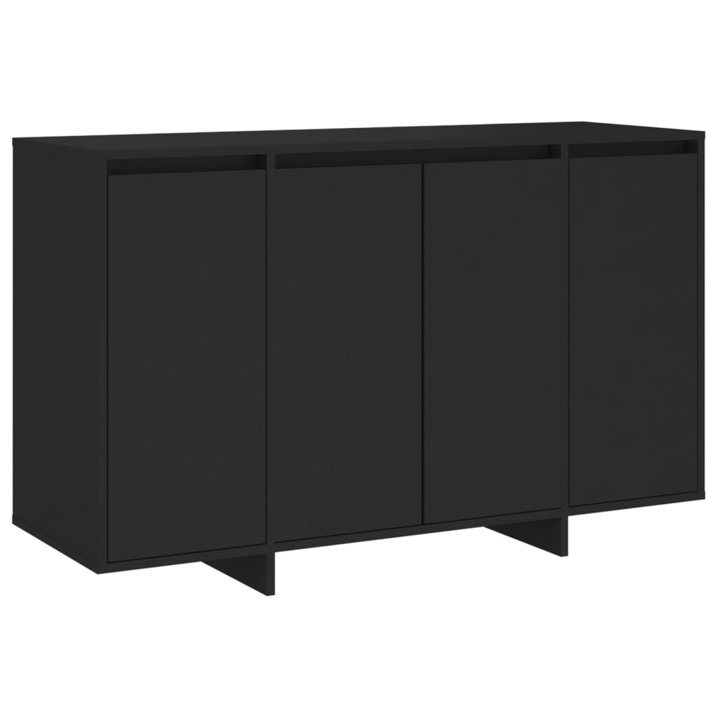 vidaXL Aparador de madera contrachapada negro 120x41x75 cm