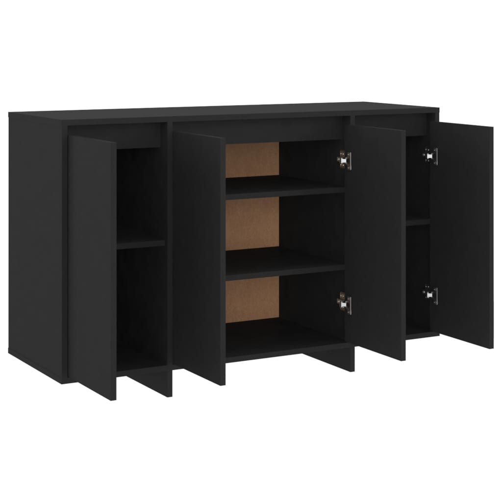 vidaXL Aparador de madera contrachapada negro 120x41x75 cm