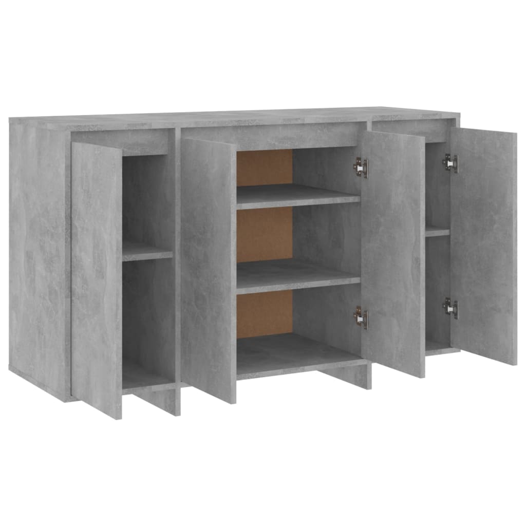 vidaXL Aparador de madera contrachapada gris hormigón 120x41x75 cm