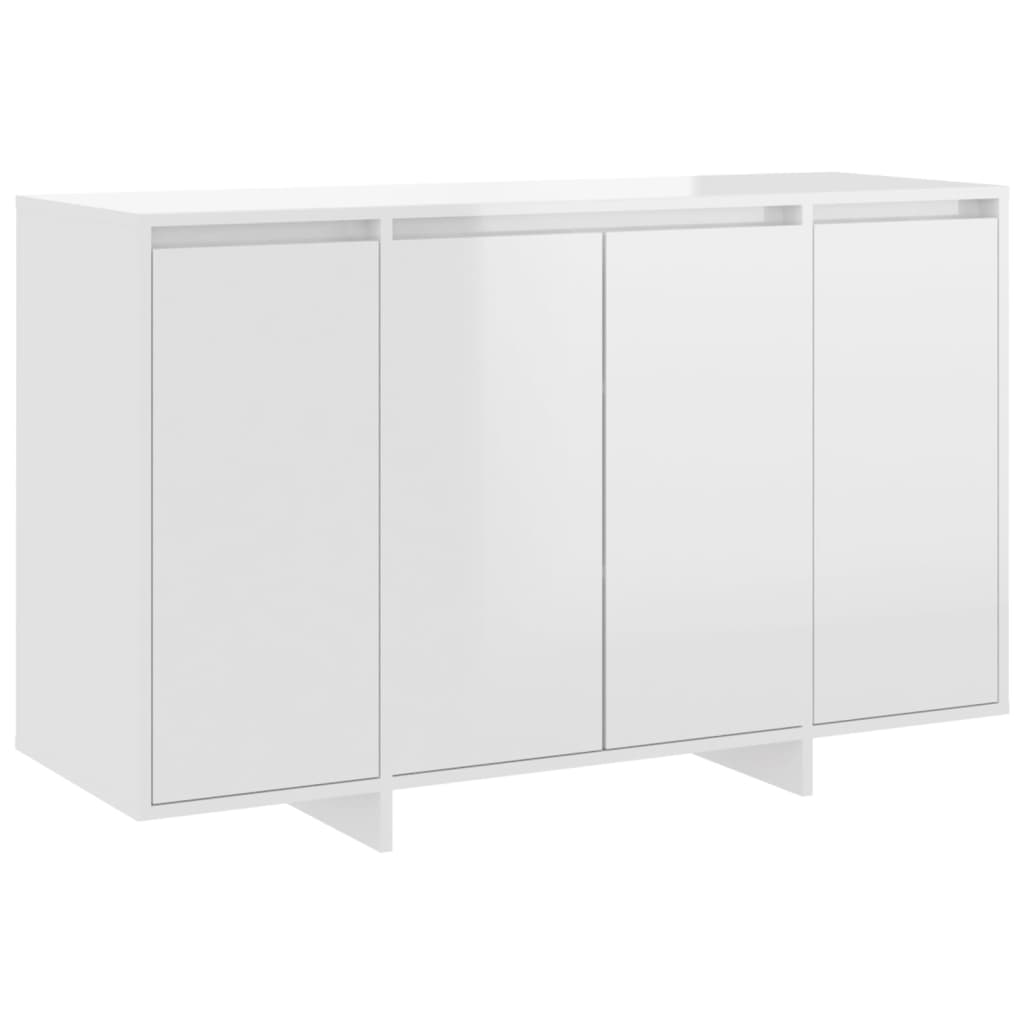 vidaXL Aparador de madera contrachapada blanco brillante 120x41x75 cm