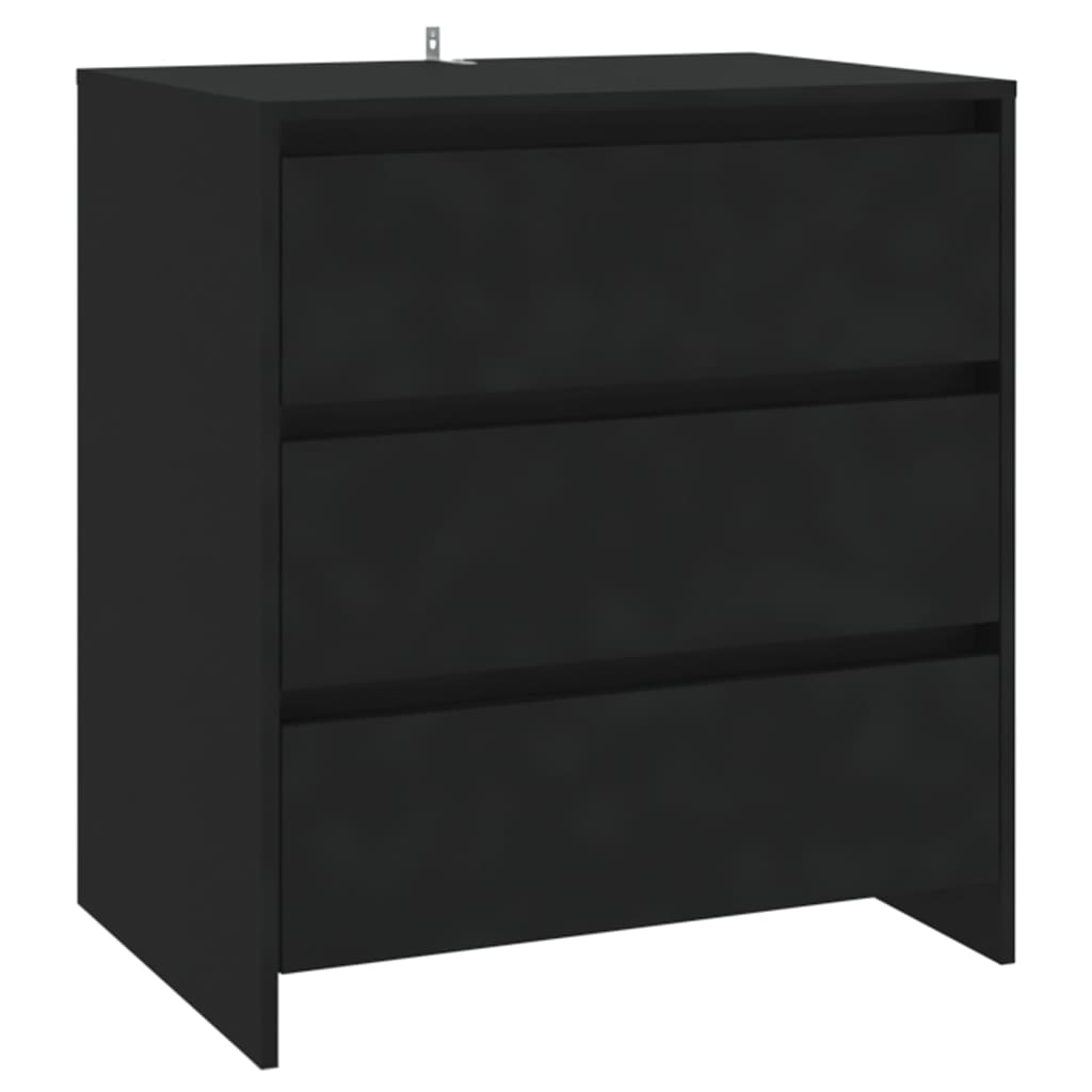 vidaXL Aparador de madera contrachapada negro 70x41x75 cm