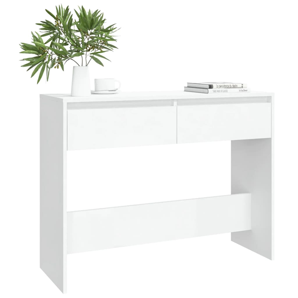 vidaXL Mesa consola madera de ingeniería blanca 100x35x76,5 cm