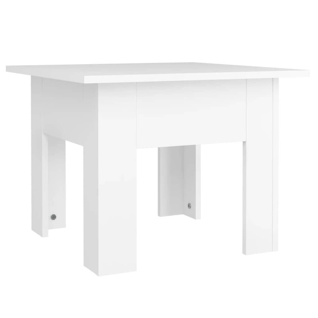 vidaXL Mesa de centro madera contrachapada blanco 55x55x42 cm