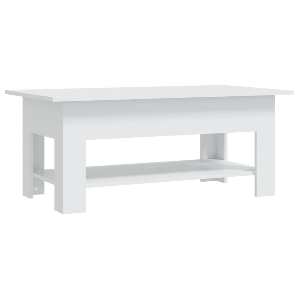 vidaXL Mesa de centro madera de ingeniería blanca 102x55x42 cm