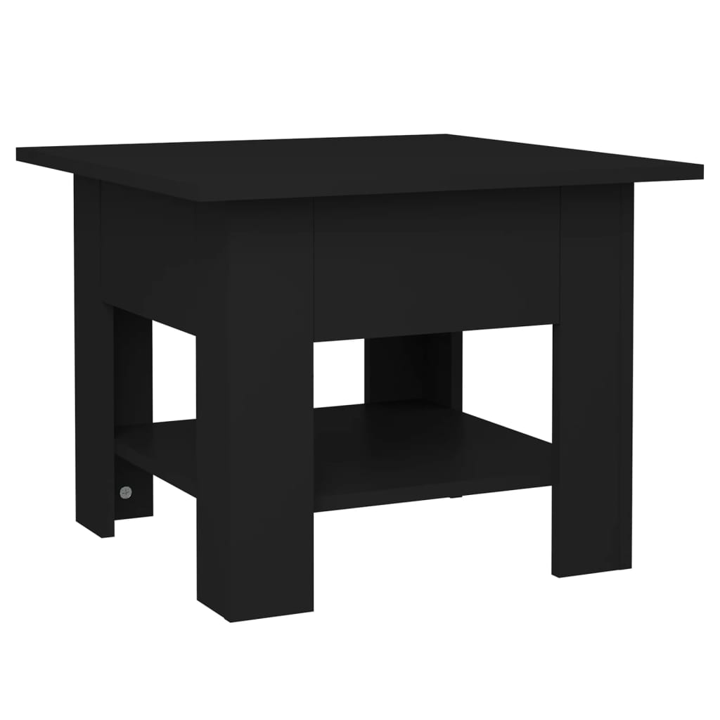 vidaXL Mesa de centro madera de ingeniería negra 55x55x42 cm