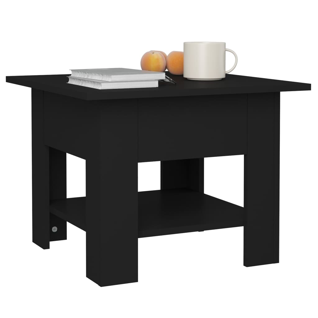 vidaXL Mesa de centro madera de ingeniería negra 55x55x42 cm