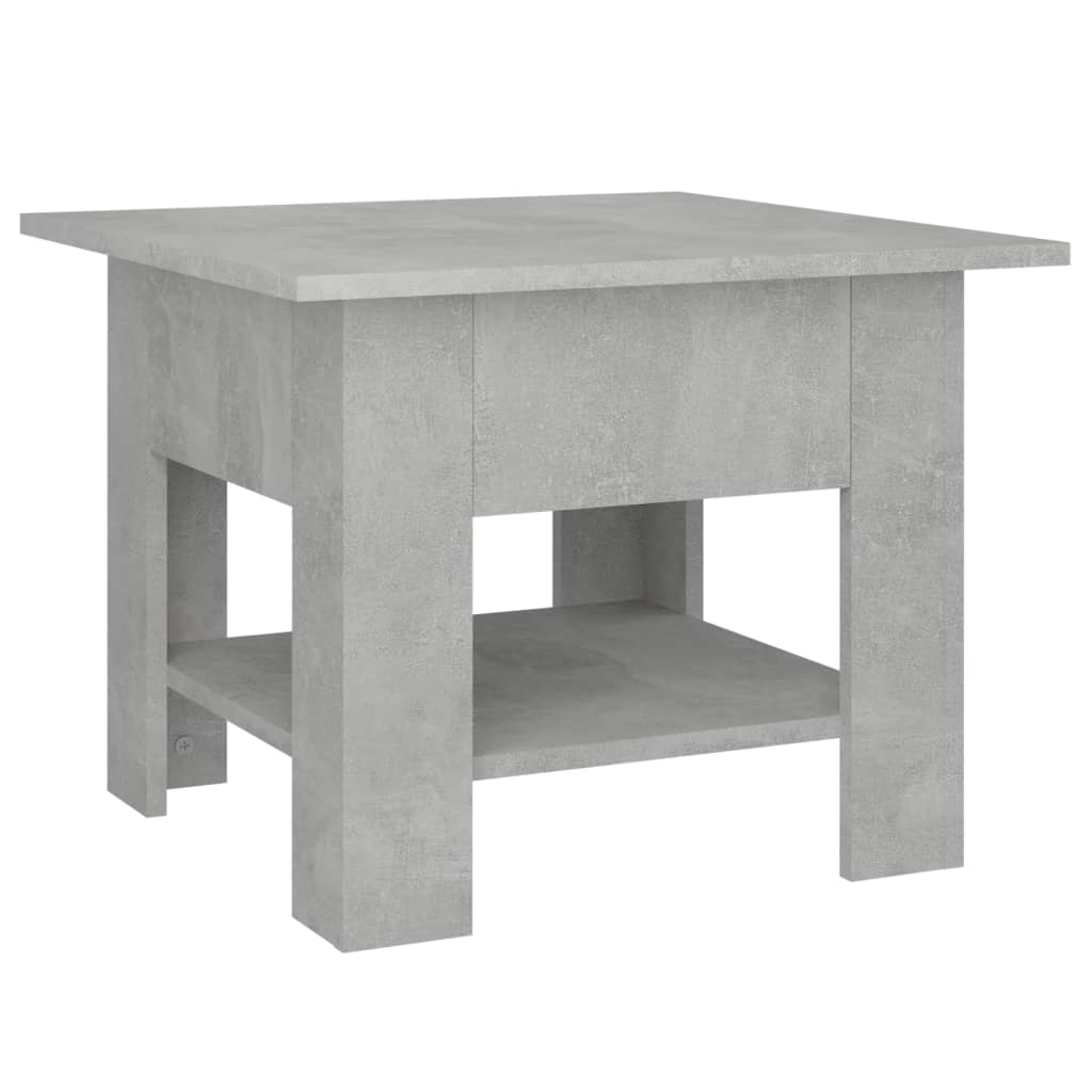 vidaXL Mesa de centro madera contrachapada gris hormigón 55x55x42 cm