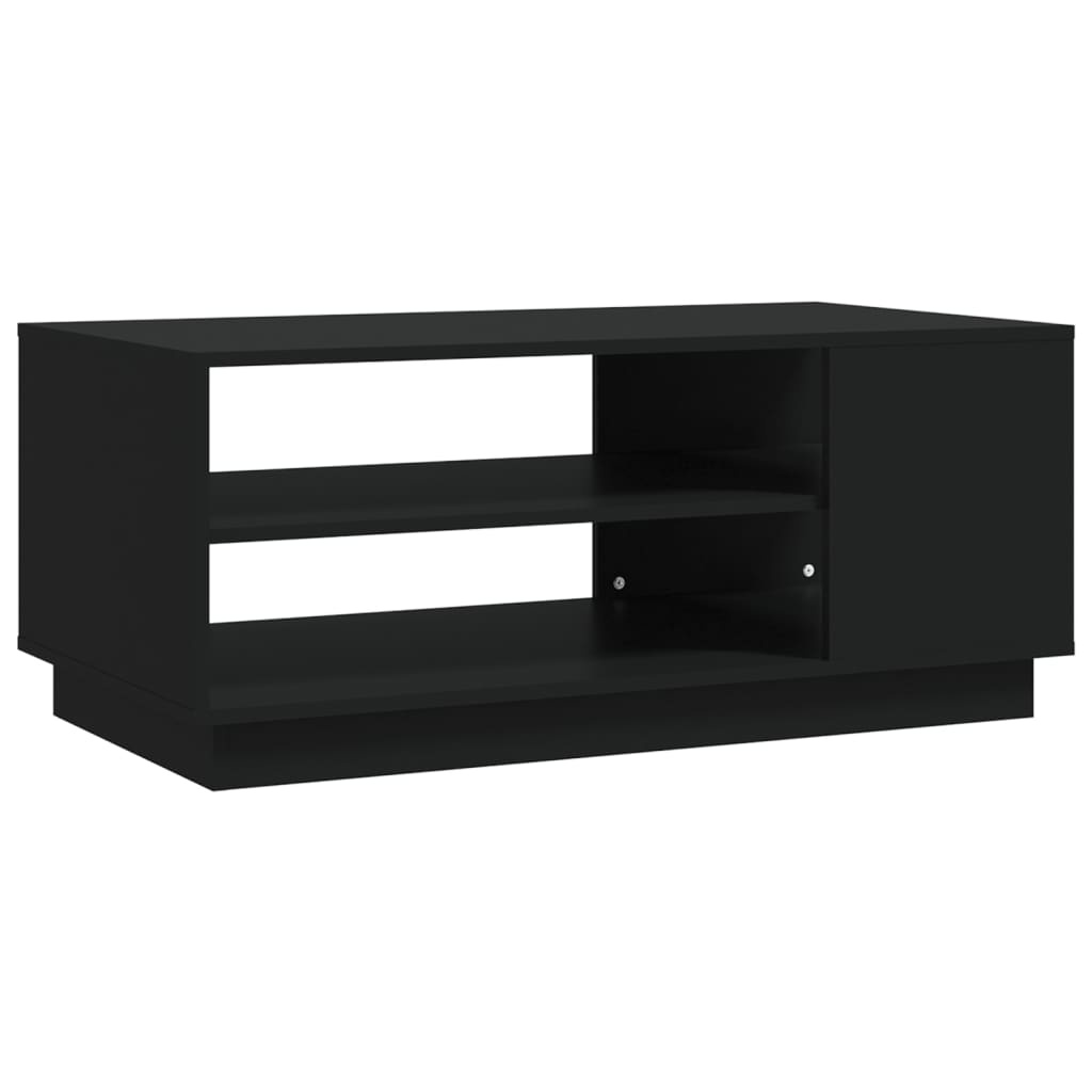 vidaXL Mesa de centro de madera de ingeniería negra 102x55x43 cm