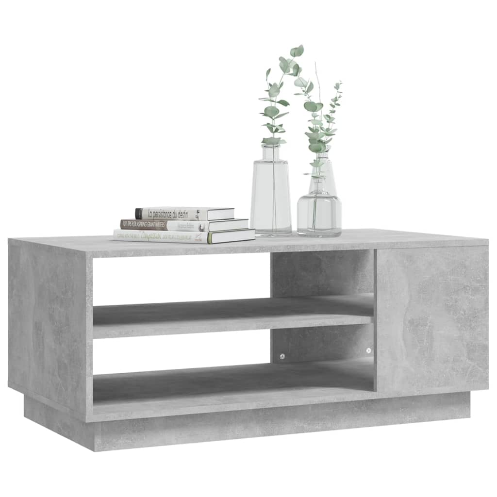 vidaXL Mesa de centro madera de ingeniería gris hormigón 102x55x43 cm