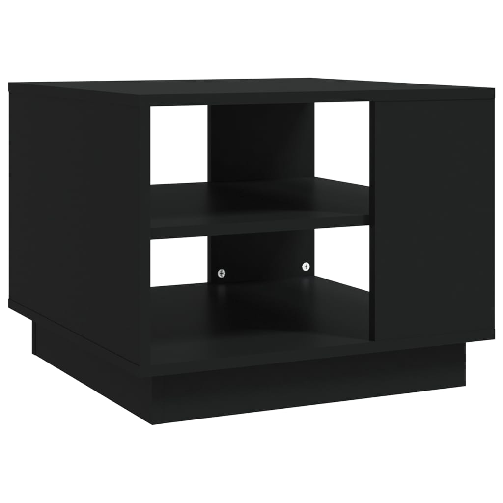 vidaXL Mesa de centro madera de ingeniería negra 55x55x43 cm