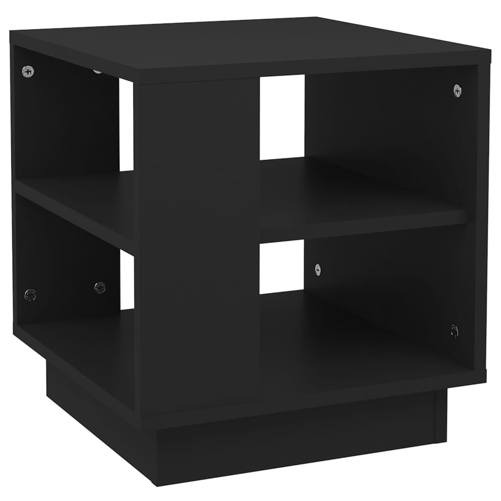 vidaXL Mesa de centro de madera de ingeniería negra 40x40x43 cm