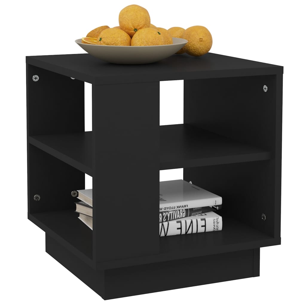 vidaXL Mesa de centro de madera de ingeniería negra 40x40x43 cm