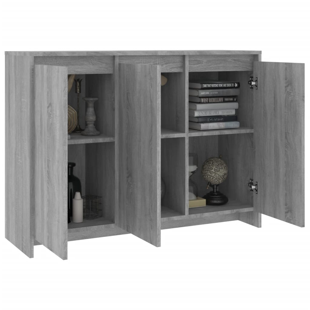 vidaXL Aparador de madera de ingeniería gris Sonoma 102x33x75 cm