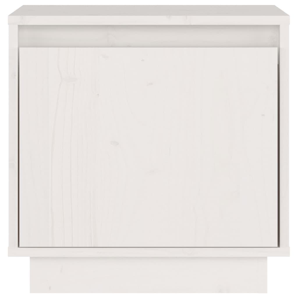 vidaXL Mesita de noche de madera maciza de pino blanco 40x30x40 cm