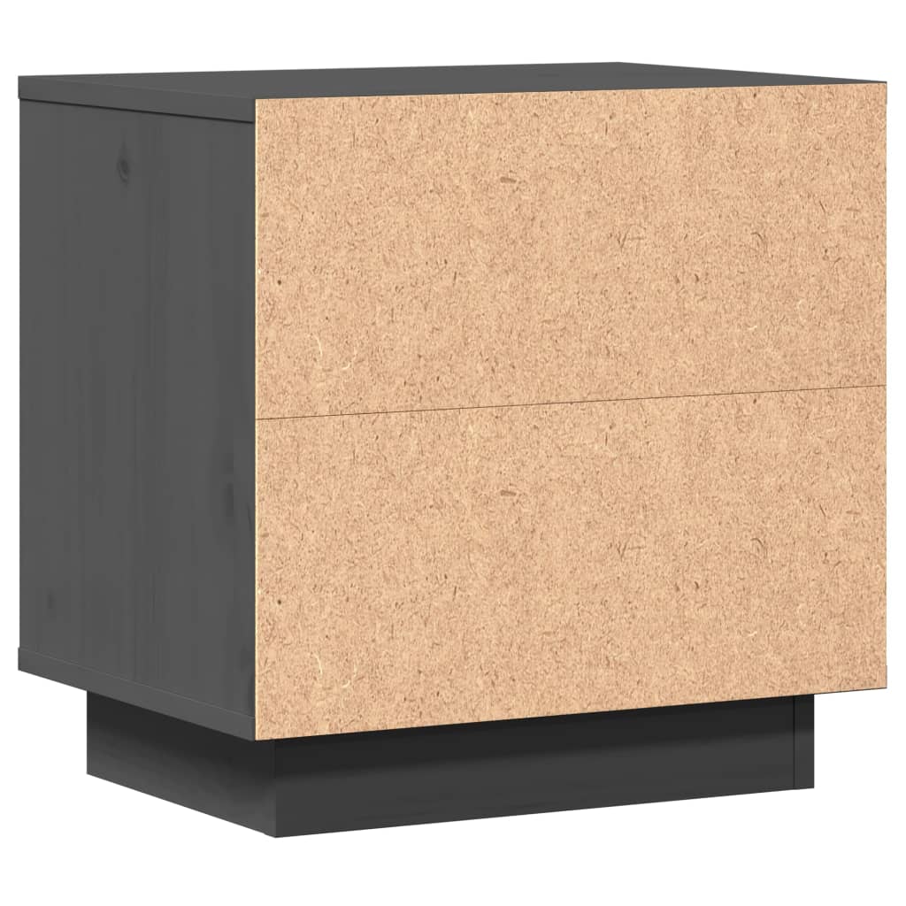 vidaXL Mesita de noche de madera maciza de pino gris 40x30x40 cm