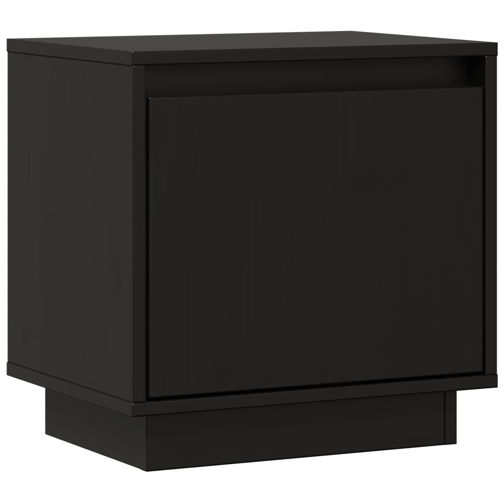 vidaXL Mesita de noche de madera maciza de pino negro 40x30x40 cm