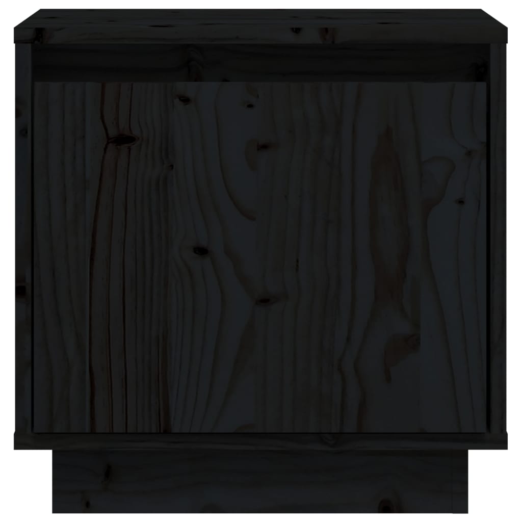 vidaXL Mesita de noche de madera maciza de pino negro 40x30x40 cm