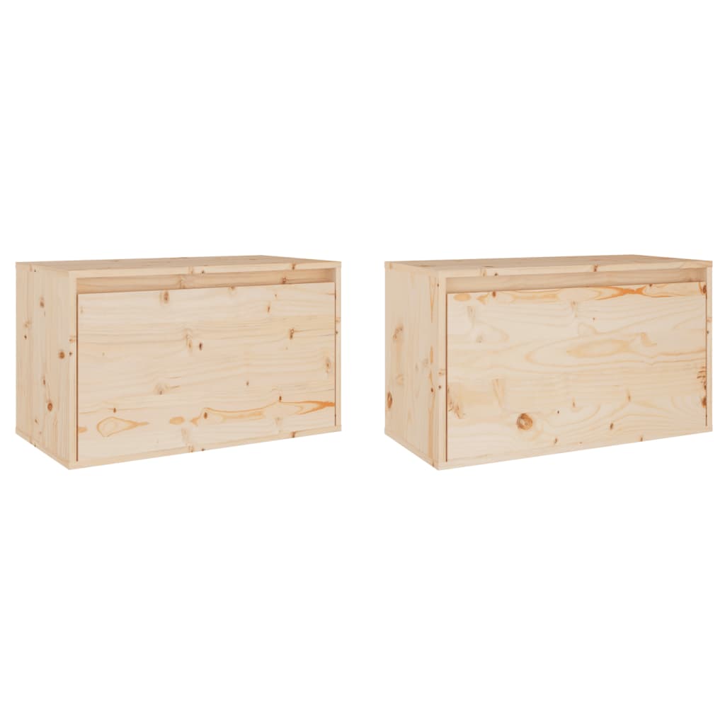 vidaXL Armarios de pared 2 uds madera maciza de pino 60x30x35 cm