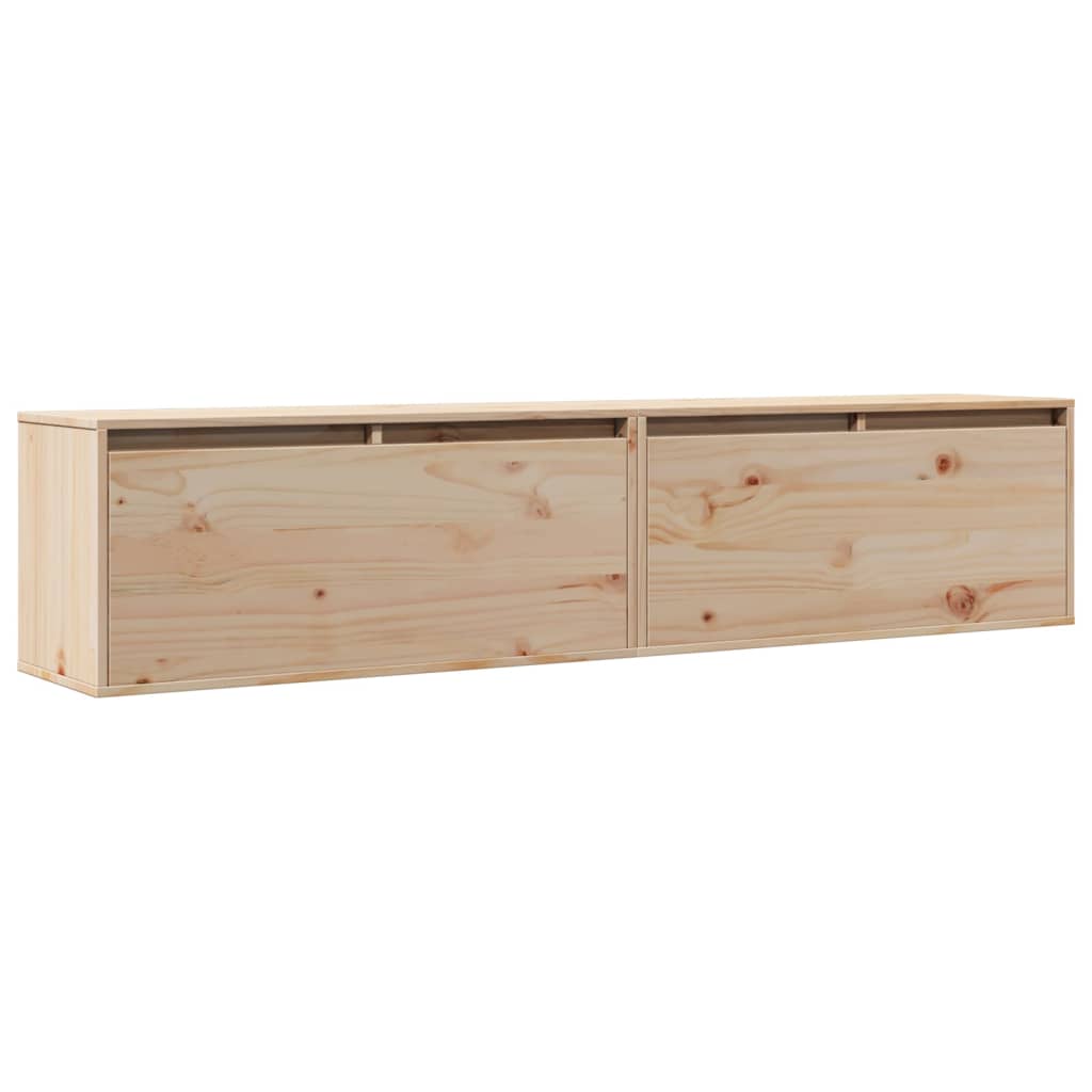 vidaXL Armario de pared 2 uds madera maciza de pino 80x30x35 cm