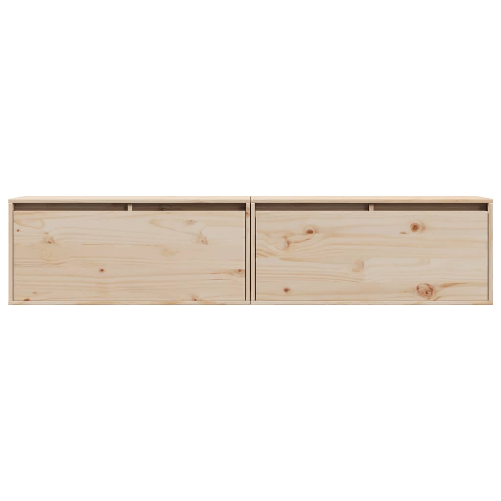 vidaXL Armario de pared 2 uds madera maciza de pino 80x30x35 cm