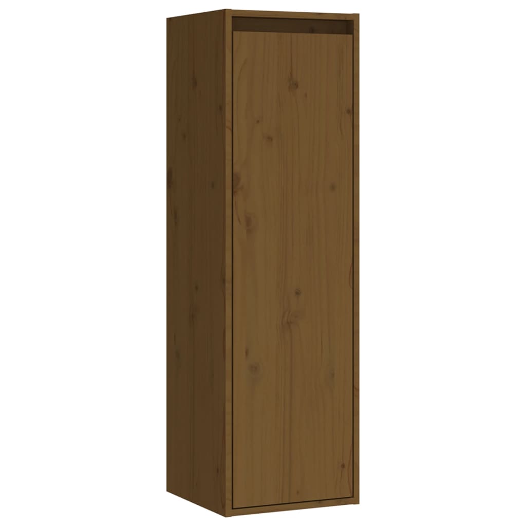 vidaXL Armario de pared madera maciza de pino marrón miel 30x30x100 cm