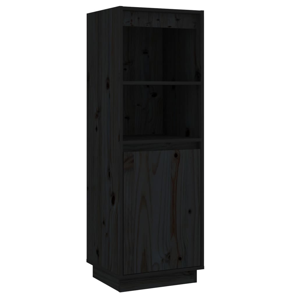 vidaXL Aparador alto de madera maciza de pino negro 37x34x110 cm