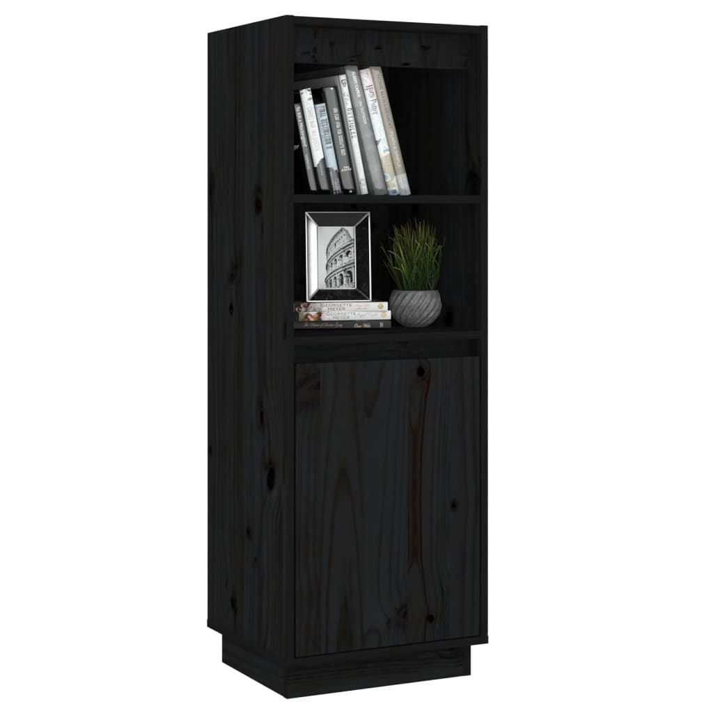 vidaXL Aparador alto de madera maciza de pino negro 37x34x110 cm