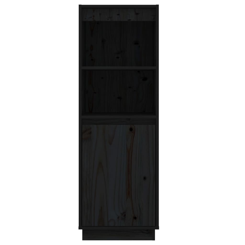 vidaXL Aparador alto de madera maciza de pino negro 37x34x110 cm