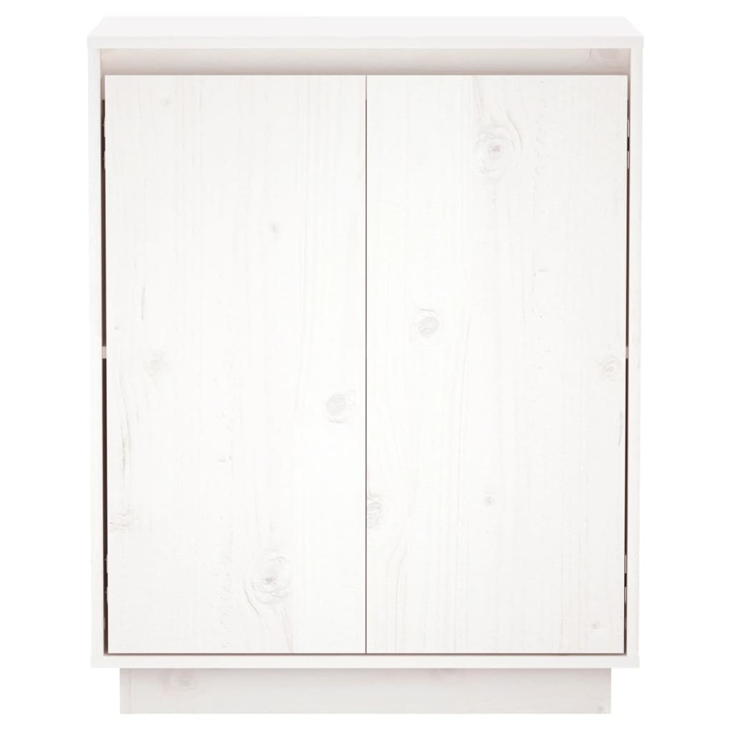 vidaXL Aparador de madera maciza de pino blanco 60x34x75 cm