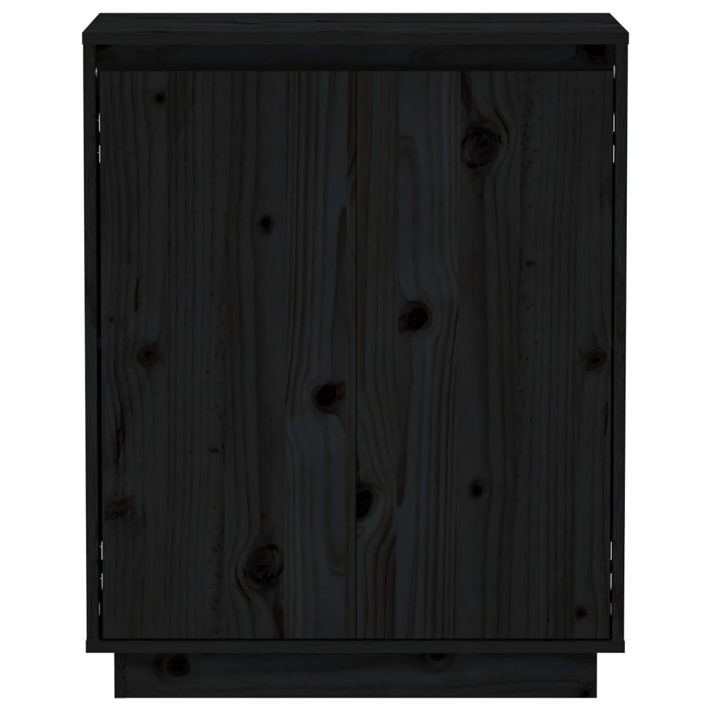 vidaXL Aparador de madera maciza de pino negro 60x34x75 cm