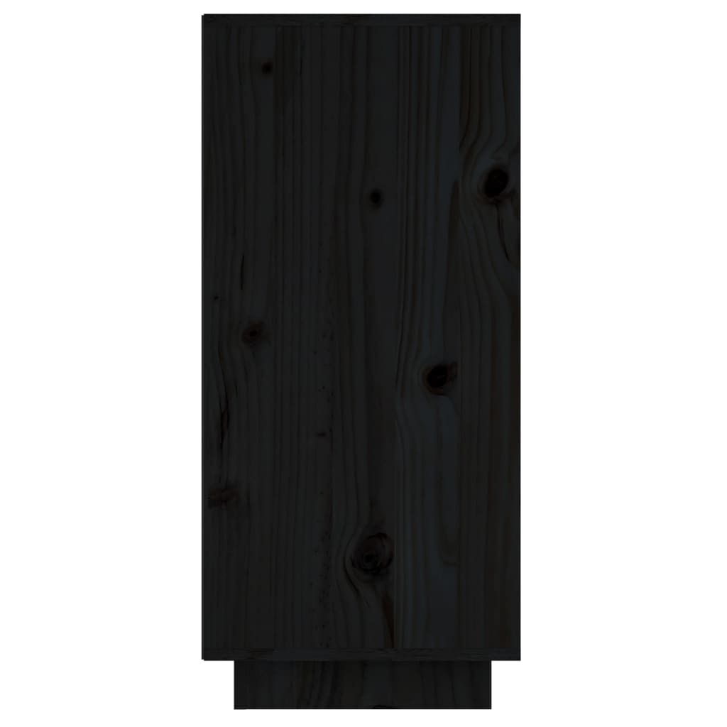 vidaXL Aparador de madera maciza de pino negro 60x34x75 cm