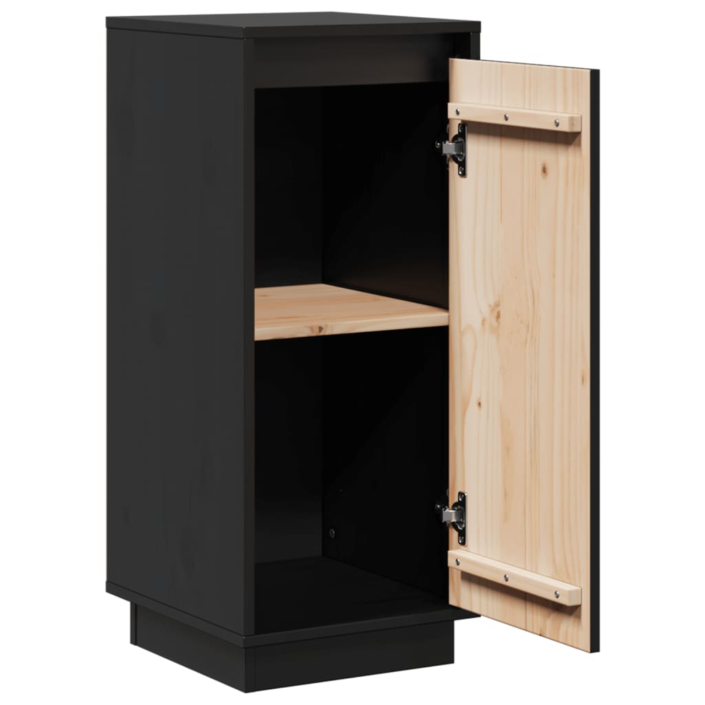 vidaXL Aparador 2 uds madera maciza de pino negro 31,5x34x75 cm