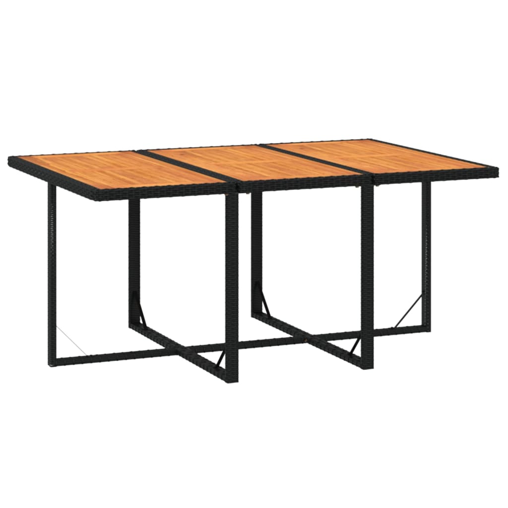 vidaXL Set de comedor de jardín 7 pzas y cojines ratán sintético negro