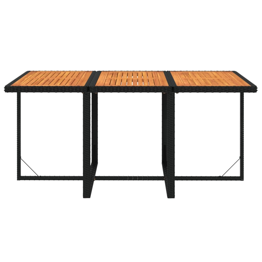 vidaXL Set de comedor de jardín 7 pzas y cojines ratán sintético negro