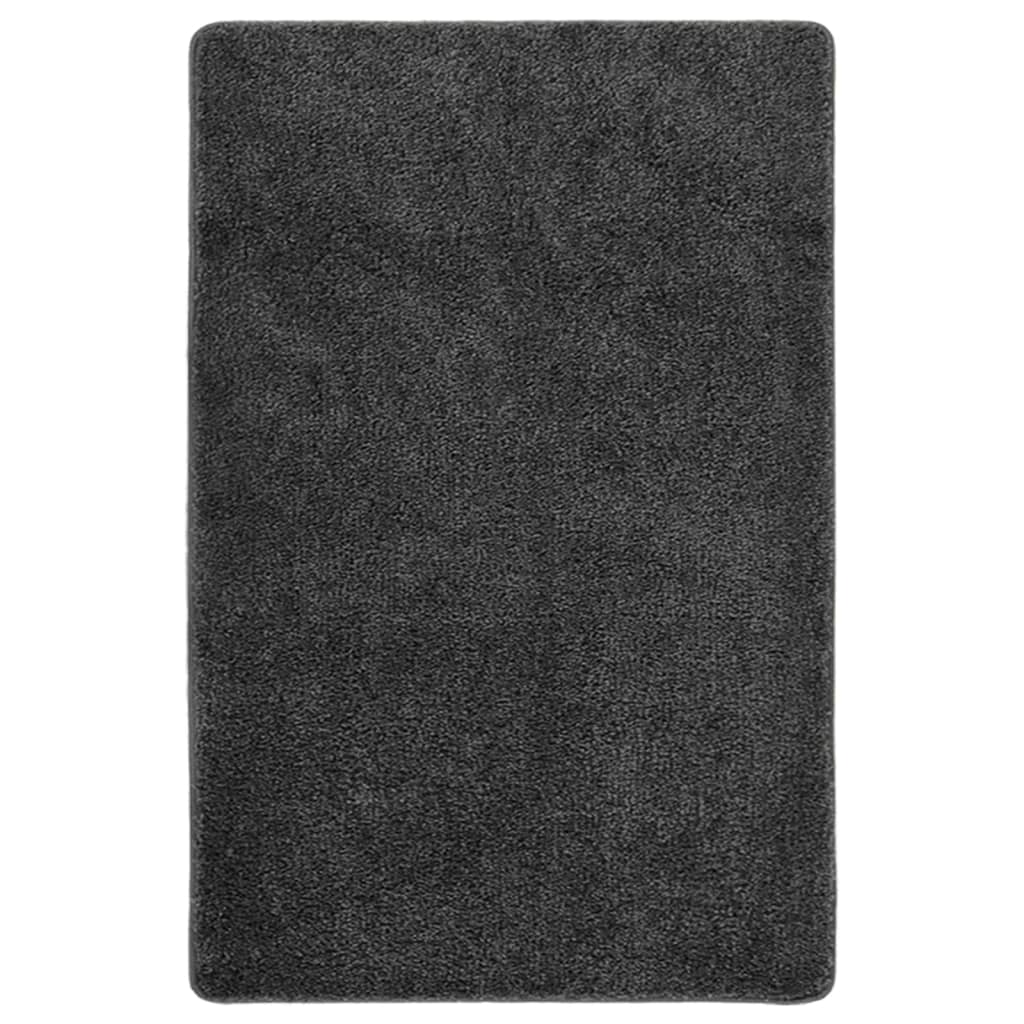 vidaXL Alfombra peluda antideslizante gris oscuro 200x290 cm