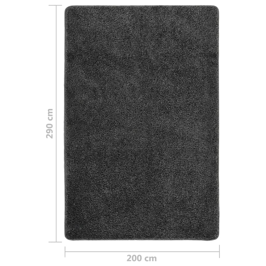 vidaXL Alfombra peluda antideslizante gris oscuro 200x290 cm