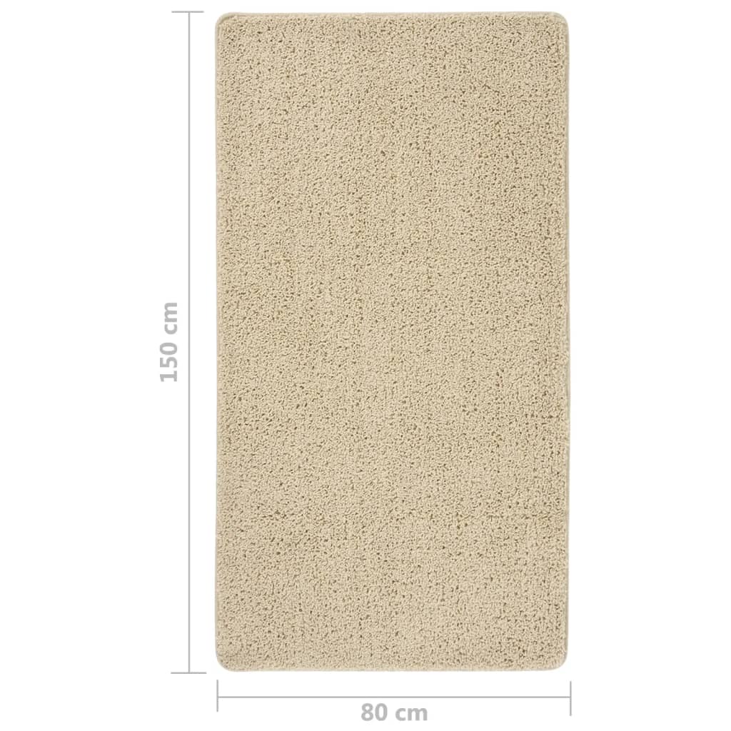 vidaXL Alfombra peluda antideslizante color crema 80x150 cm