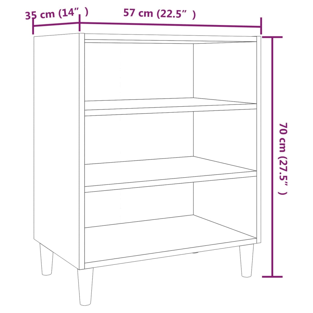 vidaXL Aparador de madera de ingeniería roble ahumado 57x35x70 cm