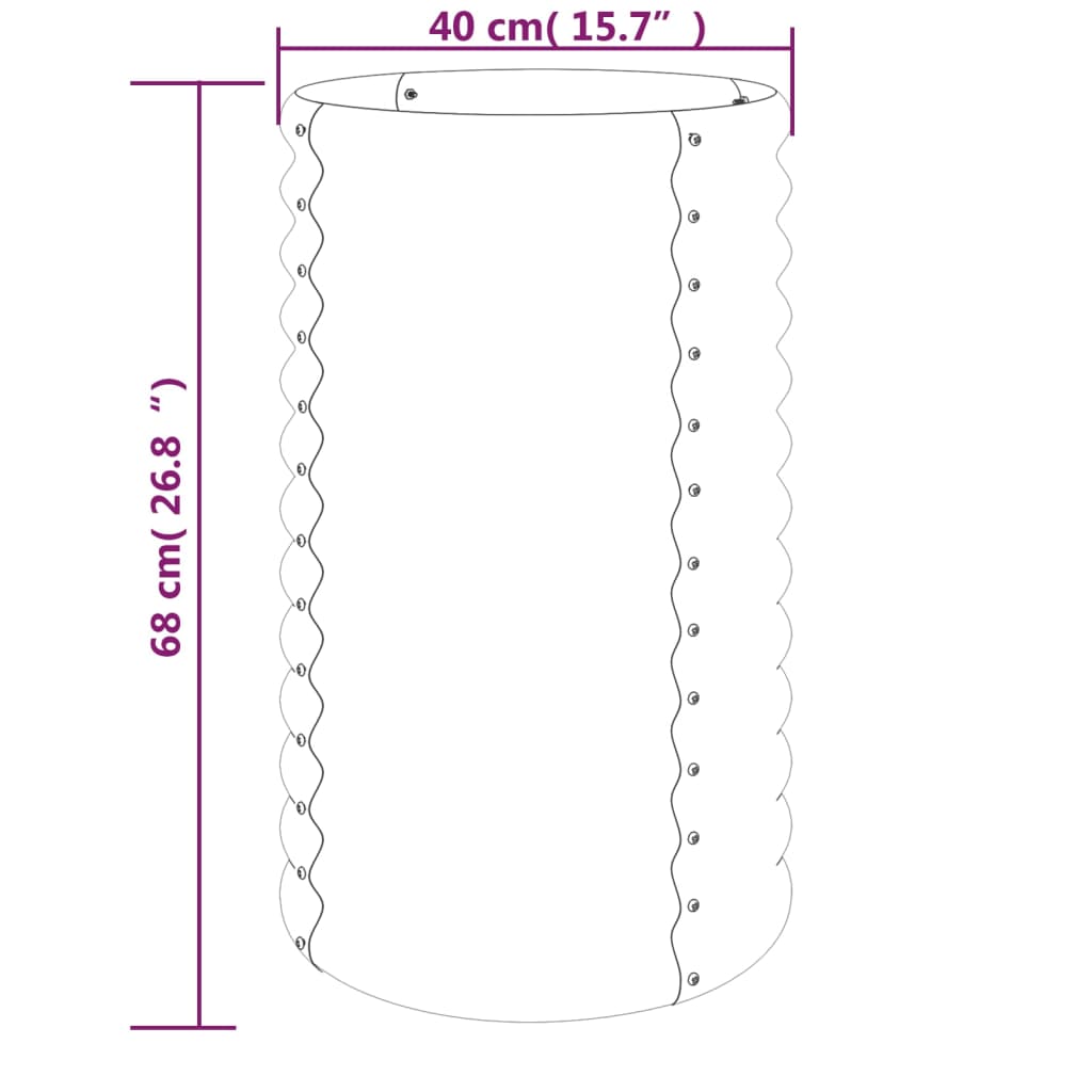 vidaXL Jardinera de acero con recubrimiento en polvo verde 40x40x68 cm