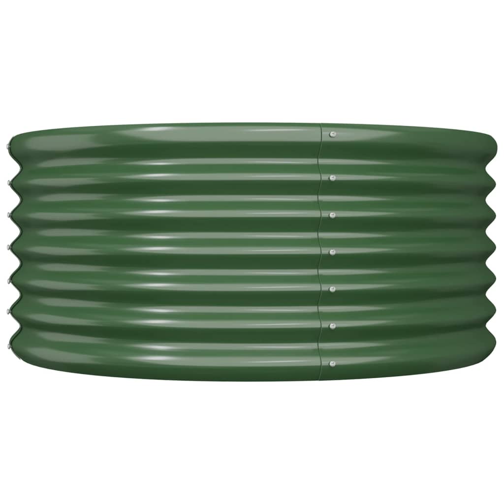 vidaXL Jardinera de acero con recubrimiento en polvo verde 80x80x36 cm