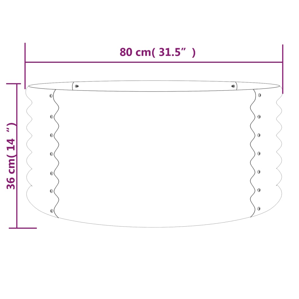 vidaXL Jardinera de acero con recubrimiento en polvo verde 80x80x36 cm