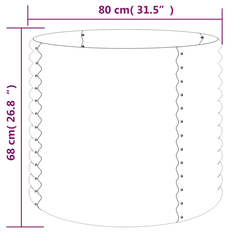 vidaXL Jardinera de acero con recubrimiento en polvo verde 80x80x68 cm