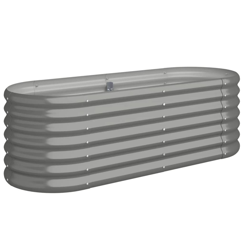 vidaXL Jardinera arriate acero recubrimiento polvo gris 114x40x36 cm