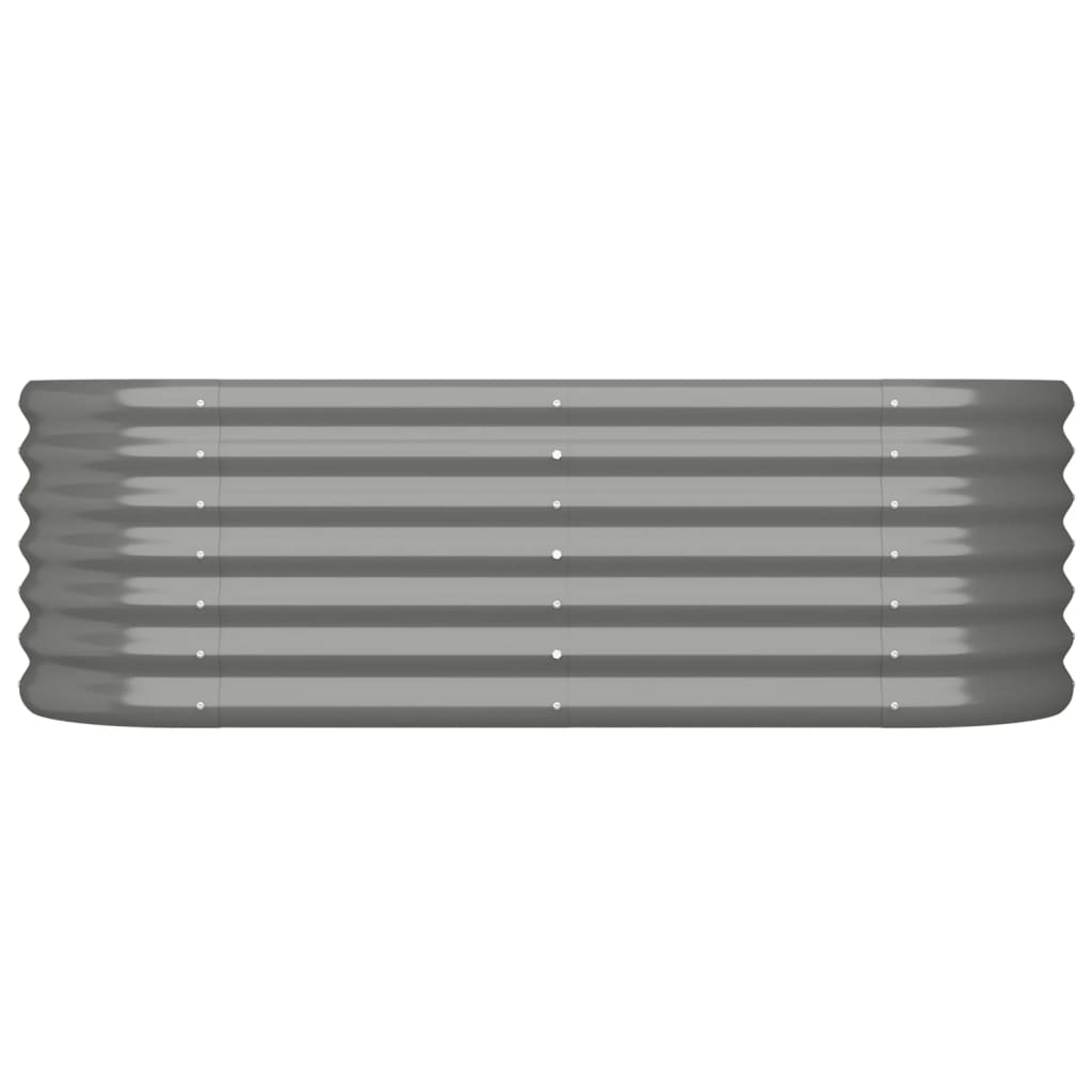 vidaXL Jardinera arriate acero recubrimiento polvo gris 114x40x36 cm