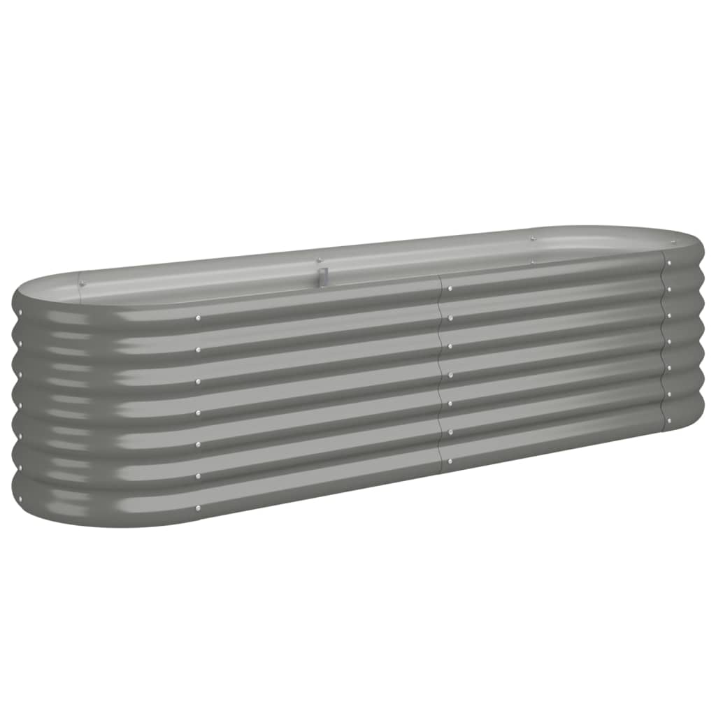 vidaXL Jardinera de acero con recubrimiento en polvo gris 152x40x36cm