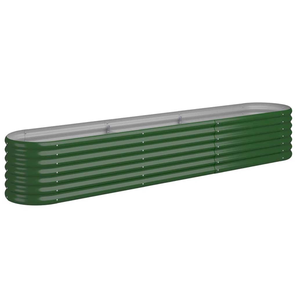 vidaXL Jardinera arriate acero recubrimiento polvo verde 224x40x36 cm